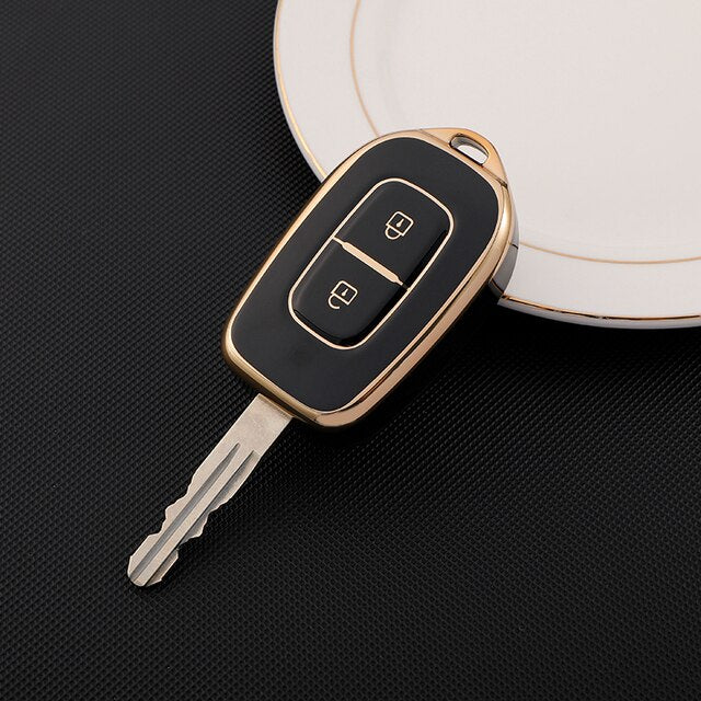 Carsine Renault Car Key Case Golden Edge Black / Key case