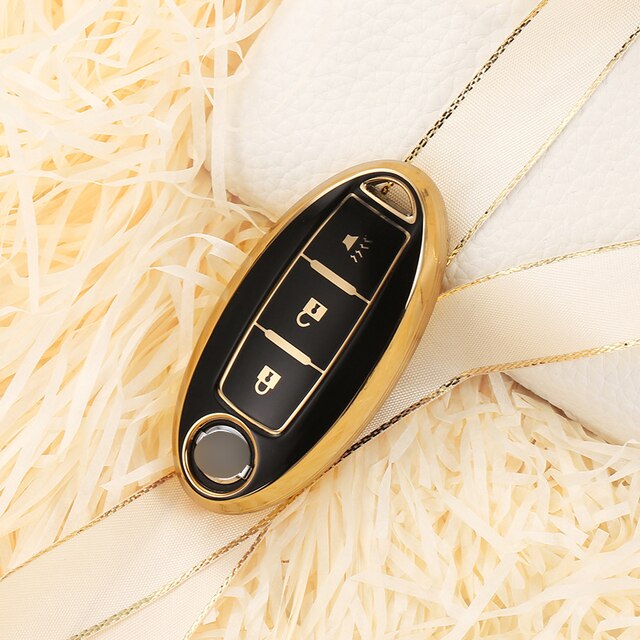 Carsine Nissan Car Key Case Golden Edge C / Black / Key case