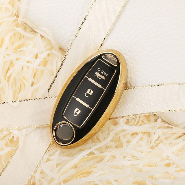 Carsine Nissan Car Key Case Golden Edge B / Black / Key case