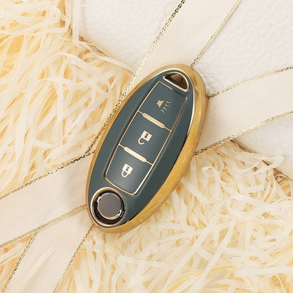 Carsine Nissan Car Key Case Golden Edge C / Grey / Key case