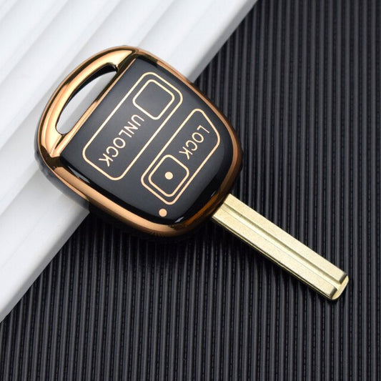 Carsine Toyota Car Key Case Golden Edge Black / Key case