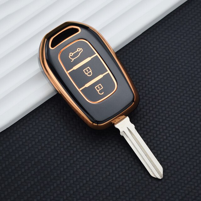 Carsine Renault Car Key Case Golden Edge Black / Key case