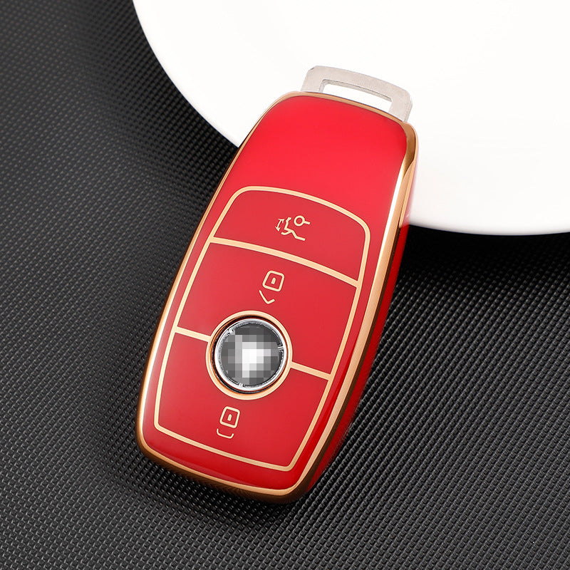 Carsine Mercedes Benz Car Key Case Golden Edge Red / Key case