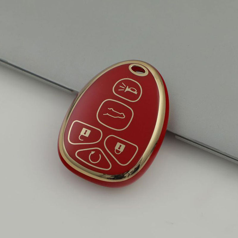 Carsine Chevrolet GMC Car Key Case Golden Edge Red / Key case