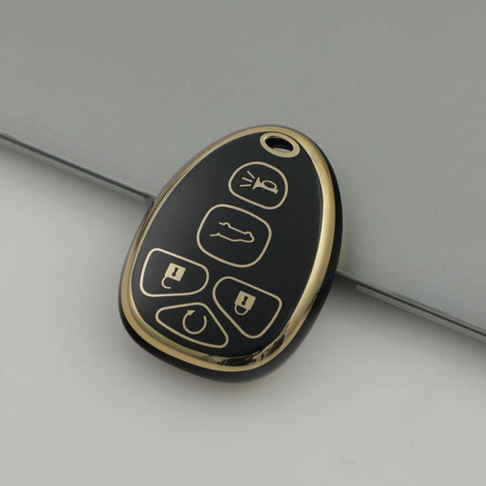 Carsine Chevrolet GMC Car Key Case Golden Edge Black / Key case