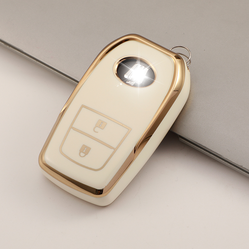 Carsine Toyota Car Key Case Golden Edge White / Key case