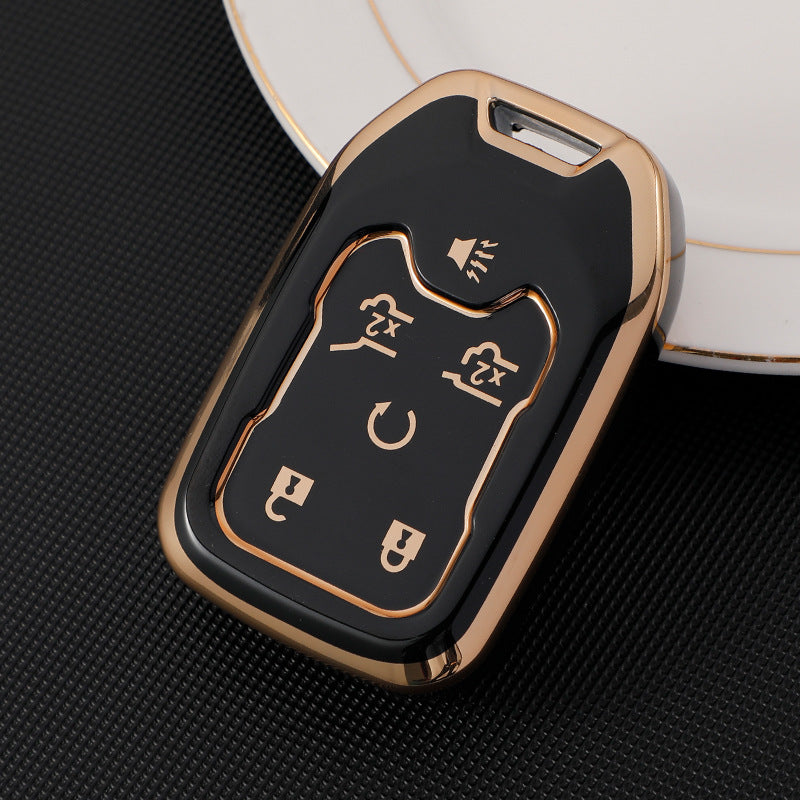 Carsine GMC Car Key Case Golden Edge Type A / Black / Key case