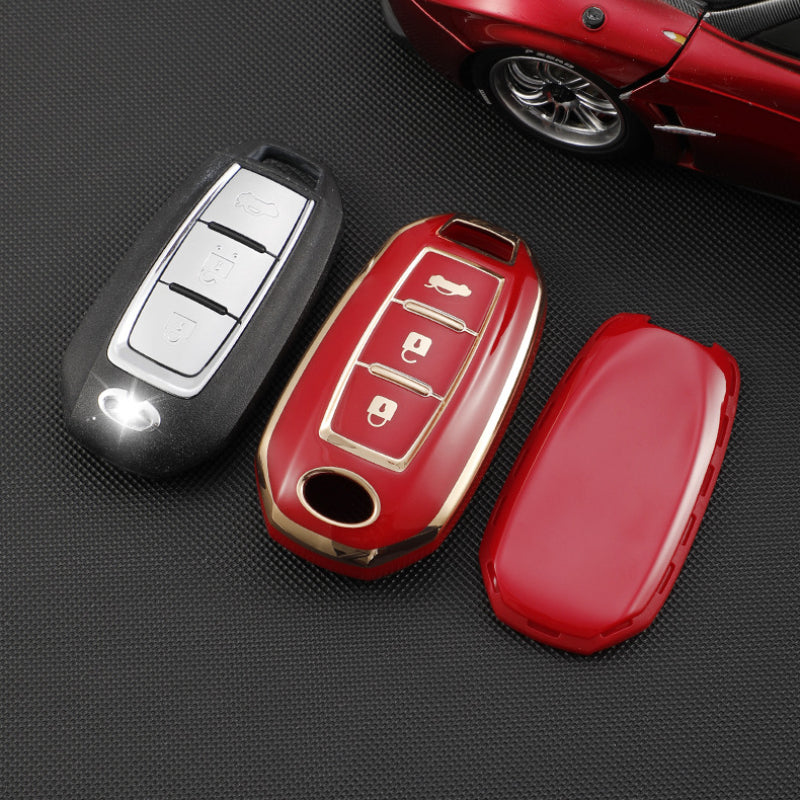 Carsine Infiniti Car Key Case Golden Edge