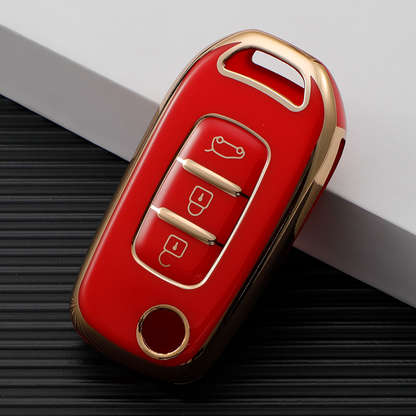 Carsine Renault Car Key Case Golden Edge Red / Key case