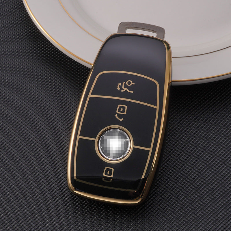 Carsine Mercedes Benz Car Key Case Golden Edge Black / Key case