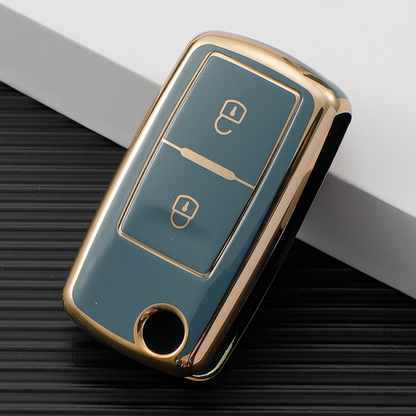 Carsine Volkswagen Car Key Case Golden Edge Grey / Key case