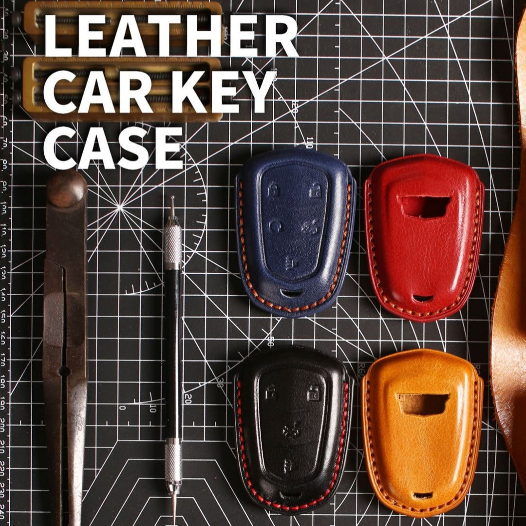 Cadillac Leather Key Cover - Premium Protector for All Models