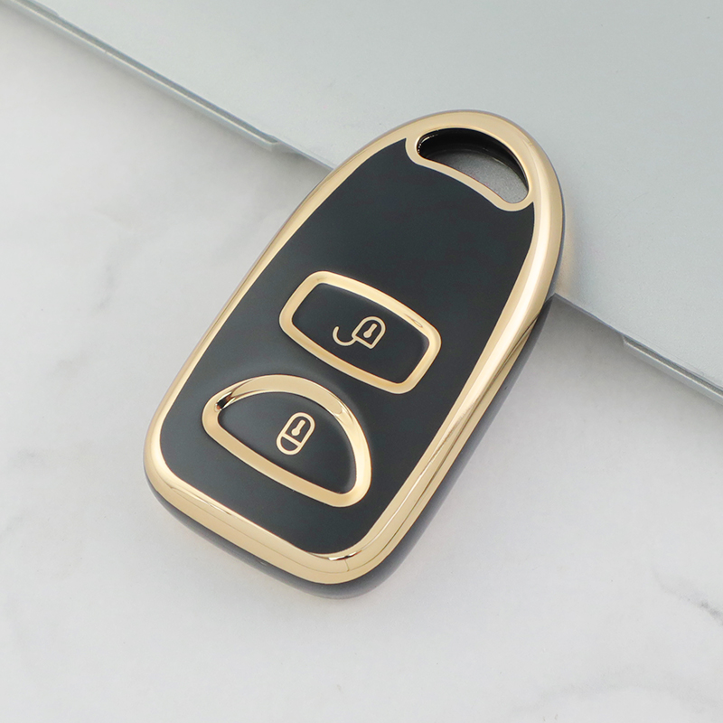 Carsine Kia Car Key Case Golden Edge Black / Key case