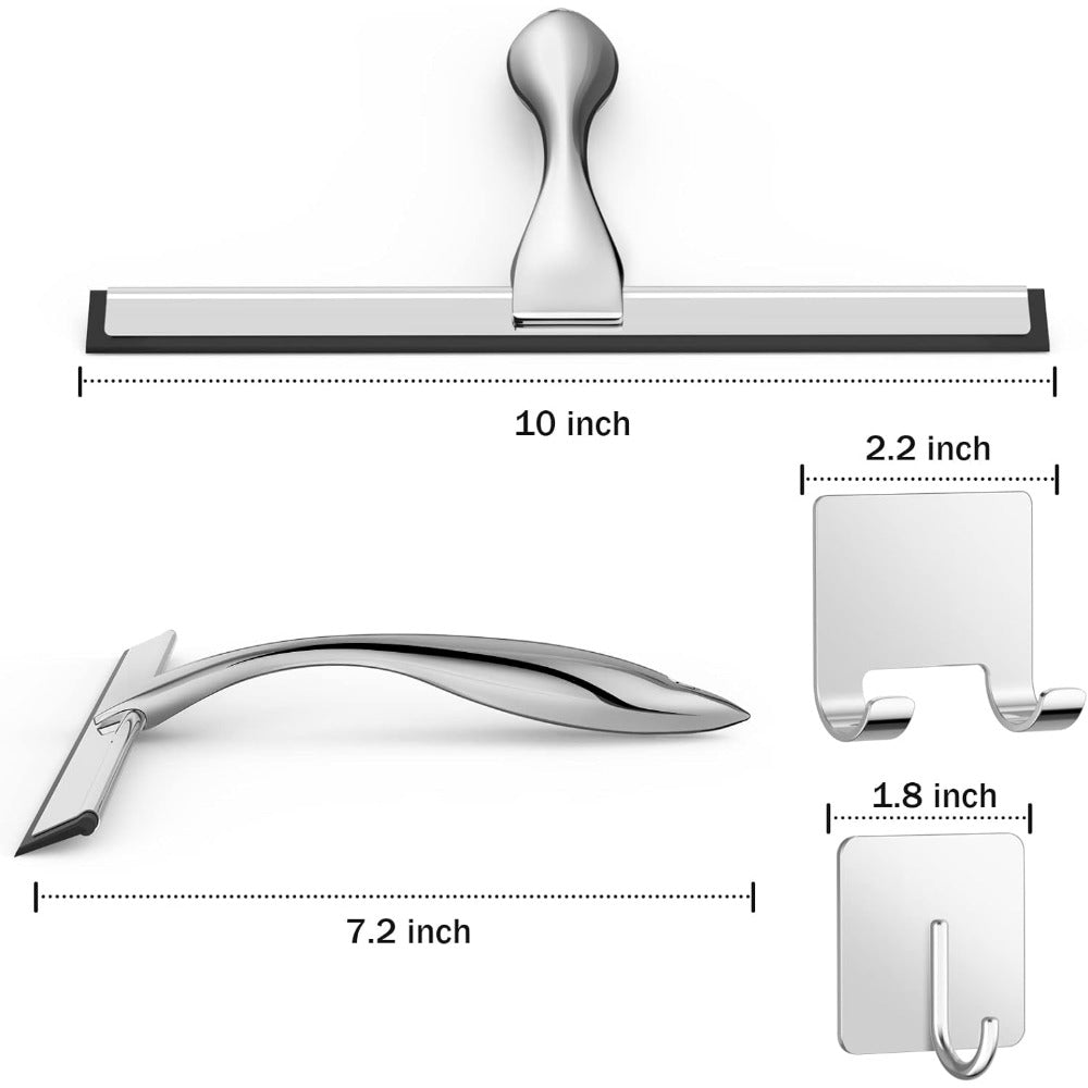 All-Purpose Stainless Steel Shower Squeegee for Shower Glass Door, Car Windows, Bathroom Cleaner Tool Household Window Mirror Squeegee