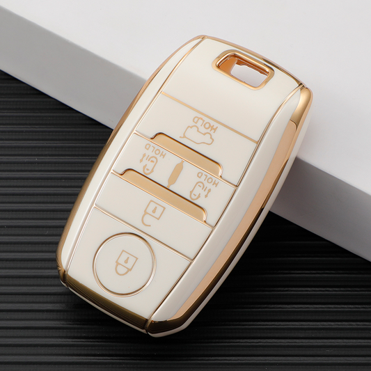 Carsine Kia Car Key Case Golden Edge White / Key case