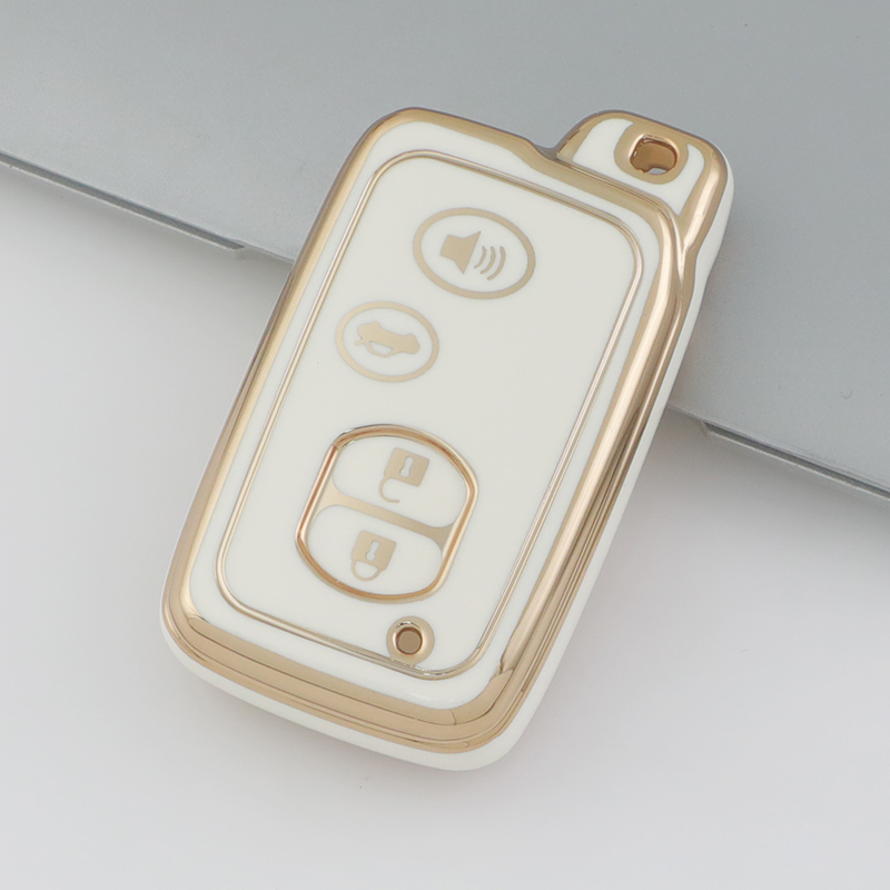 Carsine Toyota Car Key Case Golden Edge White / Key case