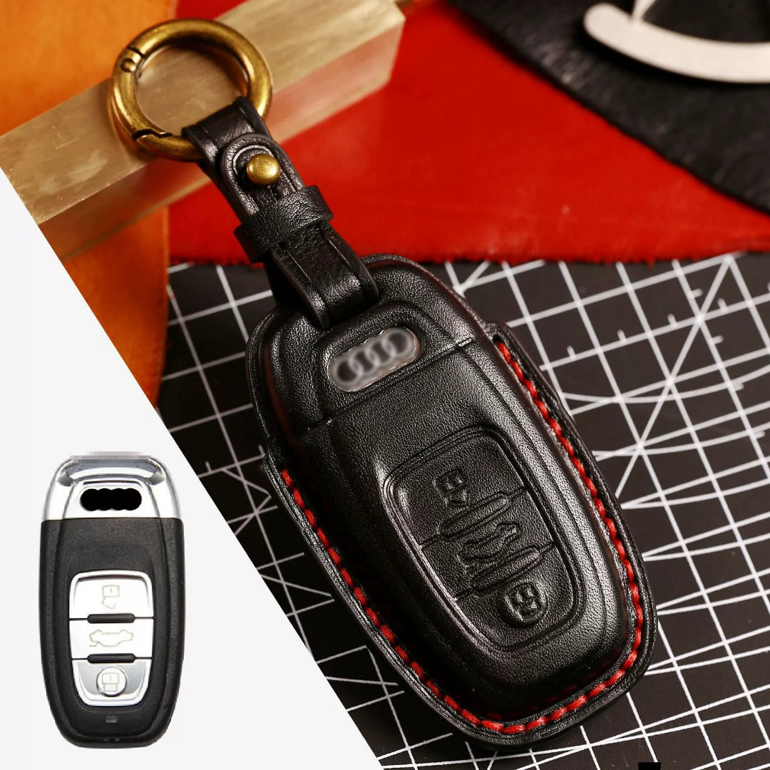 Premium Audi Leather Car Key Cover - Luxury Protection & Custom Fit for Audi Keys