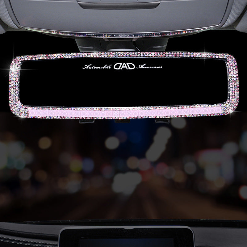 Carsine Rhinestone car rearview mirror Pink