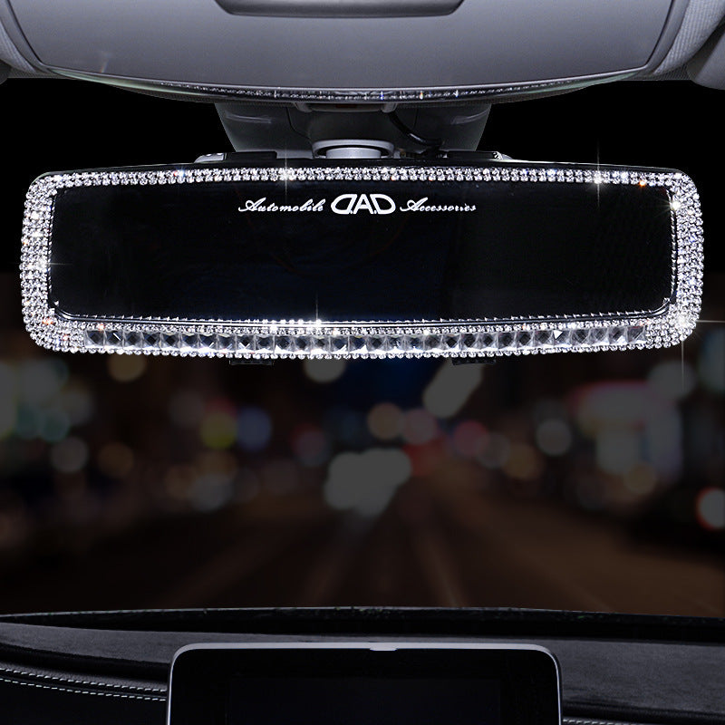 Carsine Rhinestone car rearview mirror Silver