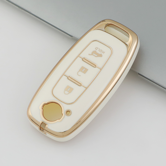 Carsine Nissan Car Key Case Golden Edge White / Key case