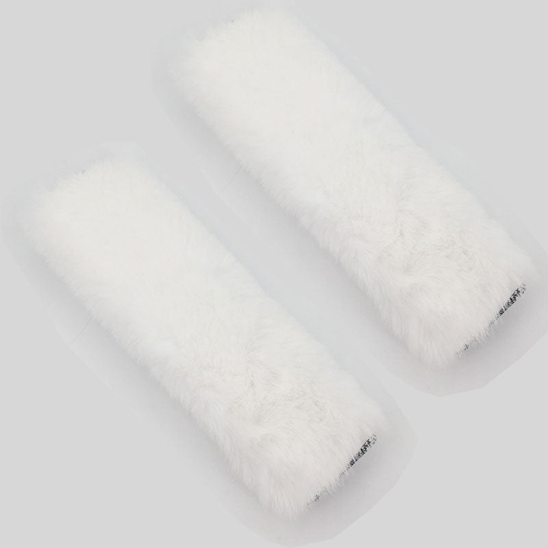 Carsine Plush Seat Belt Cover 2 Pack White