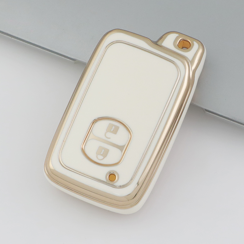 Carsine Toyota Car Key Case Golden Edge White / Key case