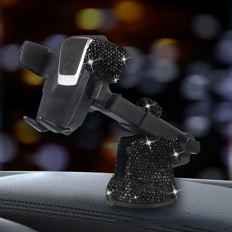 Carsine Rhinestone Car Phone Holder Scalable Black