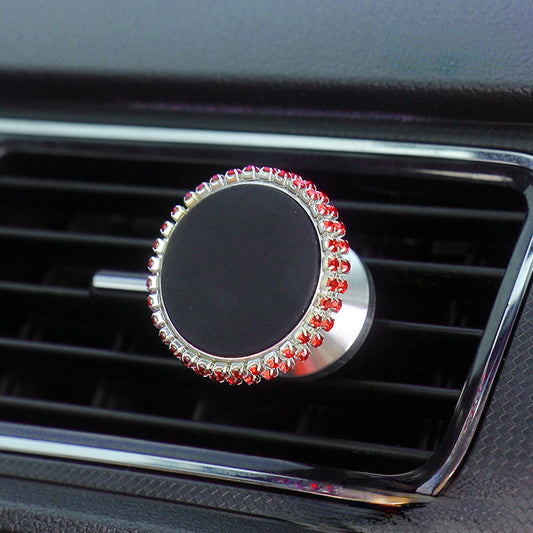 Carsine Rhinestone Car Phone Holder Magnetic attraction Red