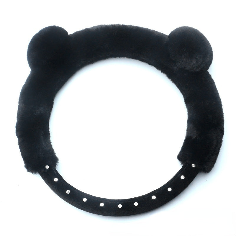 Carsine Rhinestone Plush Steering Wheel Cover