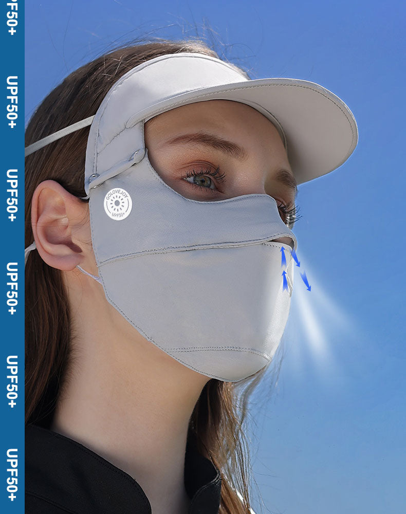 Summer ice silk sunscreen mask women's UV protection UPF 50+