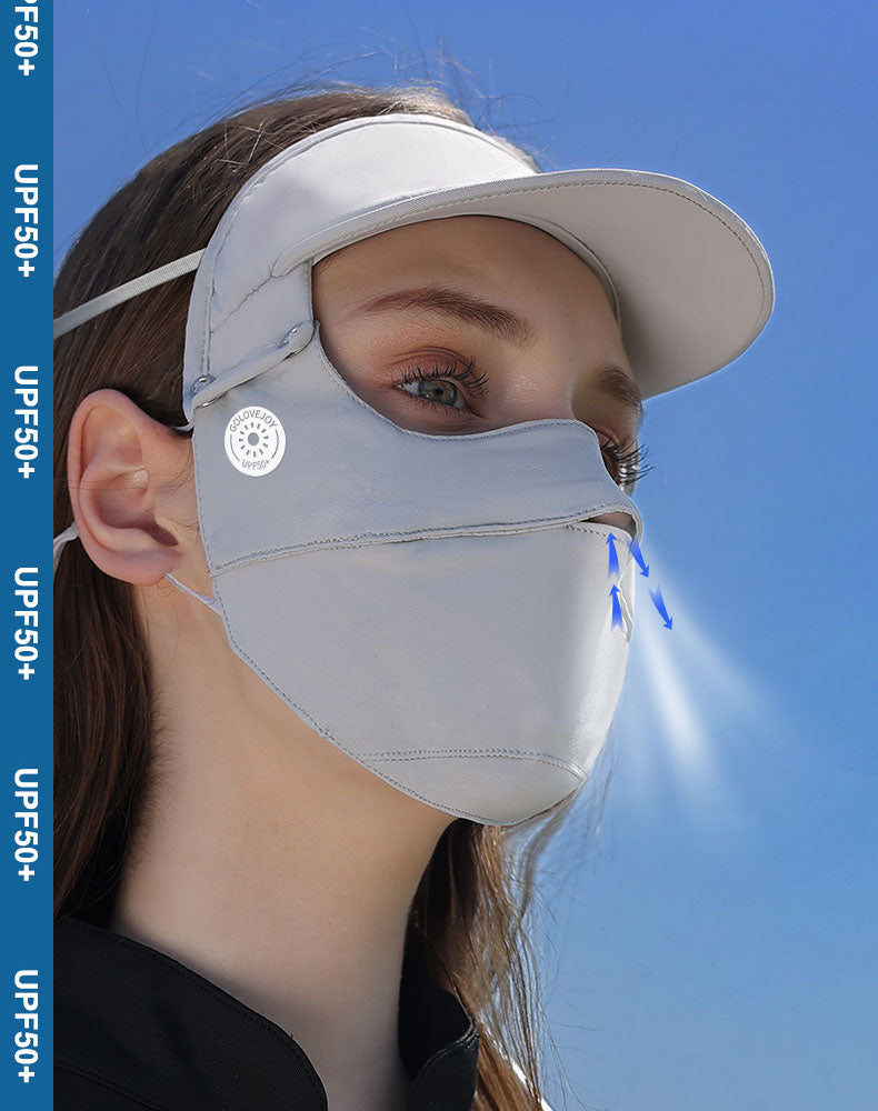 Carsine Summer ice silk sunscreen mask women's UV protection UPF 50+