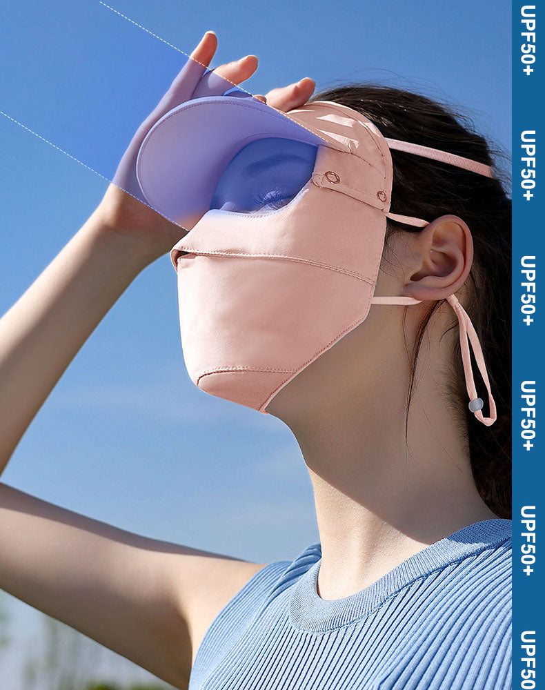 Carsine Summer ice silk sunscreen mask women's UV protection UPF 50+