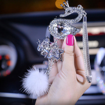 Carsine Car rearview mirror pendant crystal swan