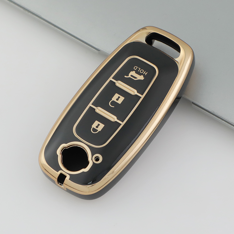 Carsine Nissan Car Key Case Golden Edge Black / Key case