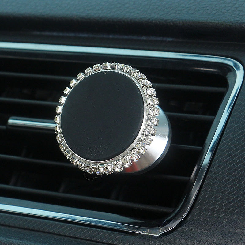 Carsine Rhinestone Car Phone Holder Magnetic attraction White