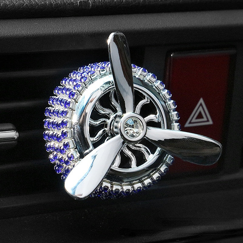 Carsine Rhinestone car air outlet aromatherapy holder Blue