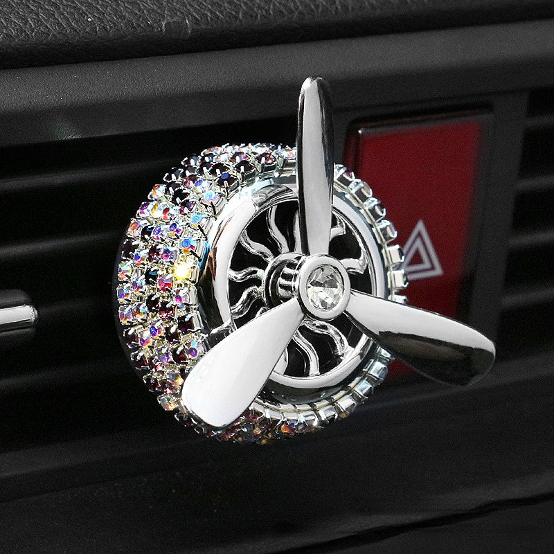 Carsine Rhinestone car air outlet aromatherapy holder Silver purple