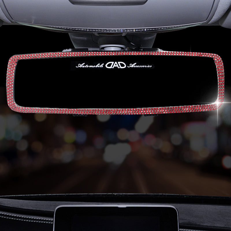 Carsine Rhinestone car rearview mirror Red