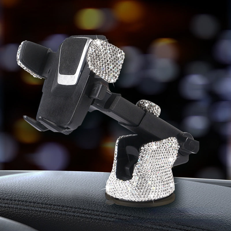 Carsine Rhinestone Car Phone Holder Scalable White