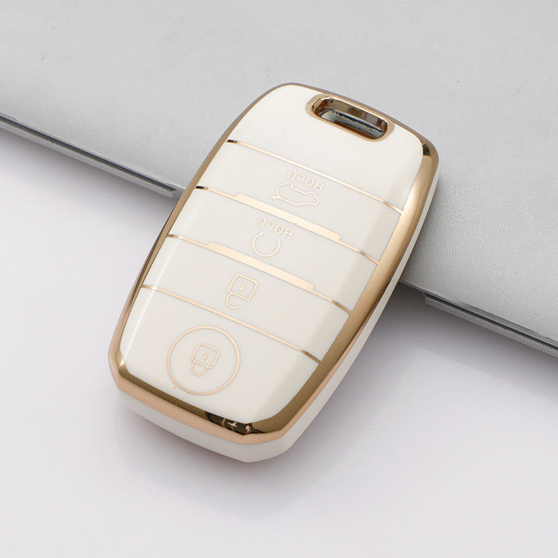 Carsine Kia Car Key Case Golden Edge White / Key case