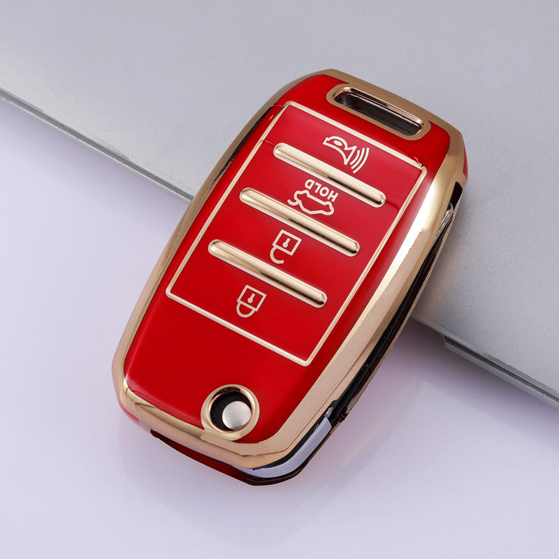 Carsine Kia Car Key Case Golden Edge Red / Key case