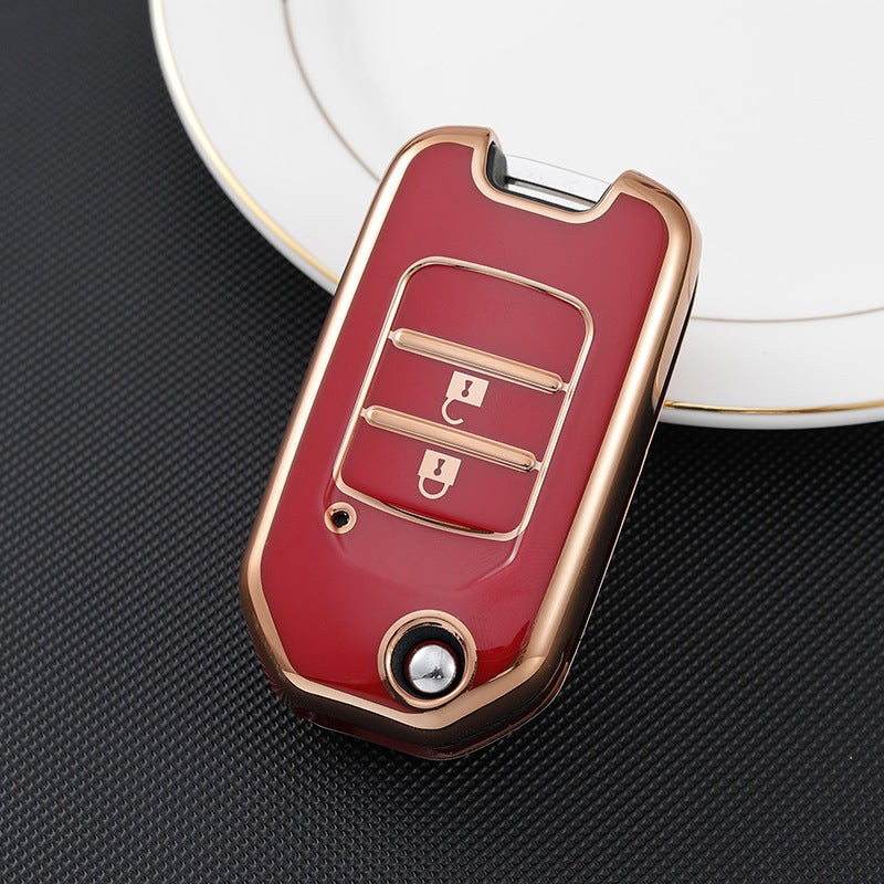Carsine Honda Acura Car Key Case Golden Edge Red / Key case
