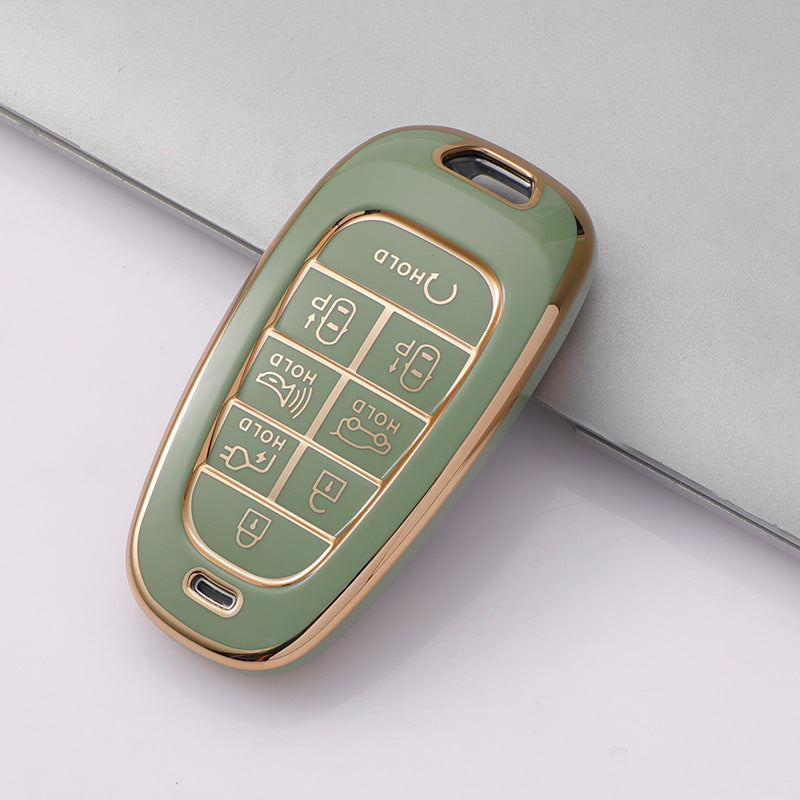 Carsine Hyundai Car Key Case Golden Edge Green / Key case