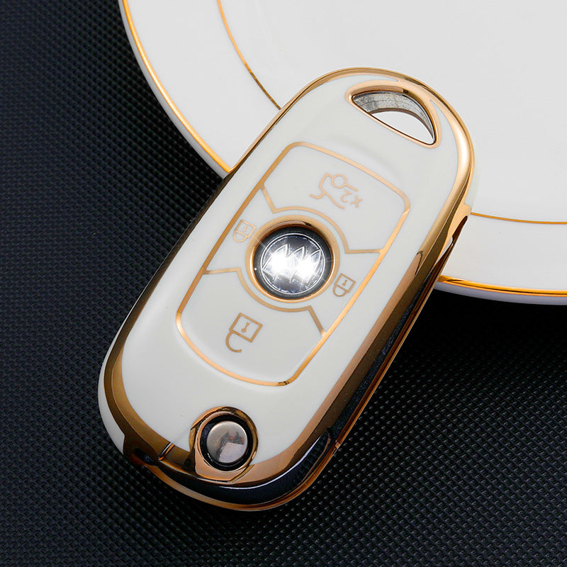 Carsine Buick Car Key Case Golden Edge White / Key case