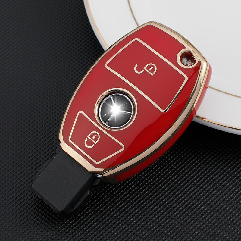 Carsine Mercedes Benz Car Key Case Golden Edge Red / Key case