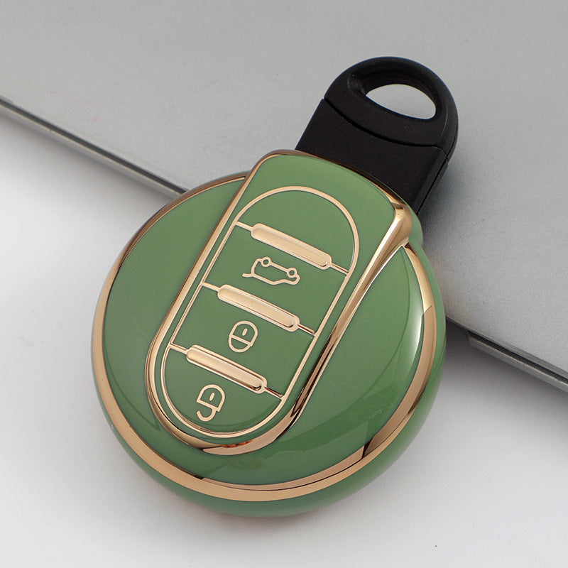 Carsine BMW Mini Car Key Case Golden Edge Green / Key case