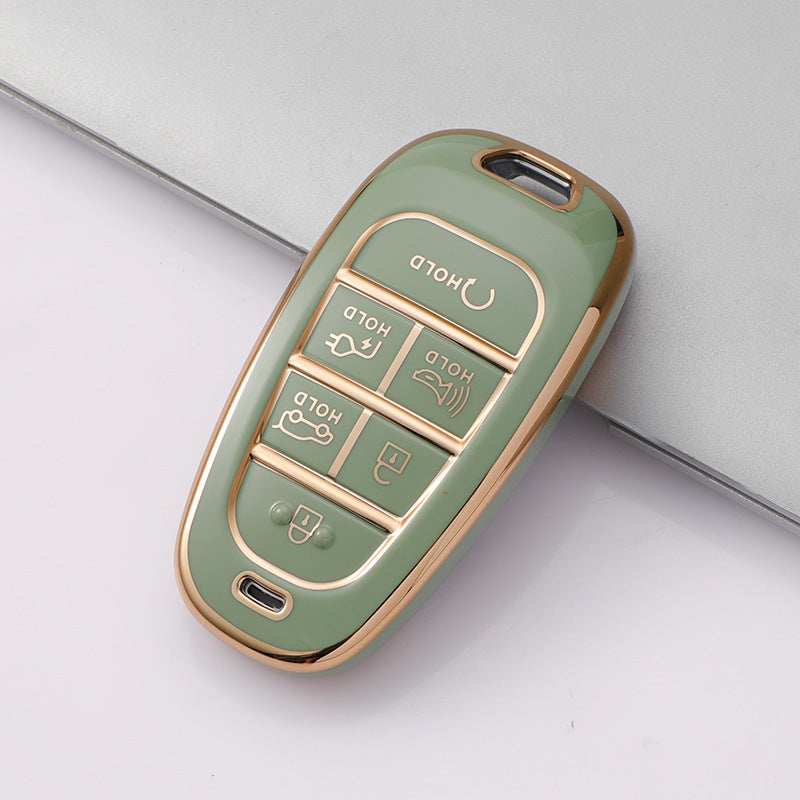 Carsine Hyundai Car Key Case Golden Edge Green / Key case