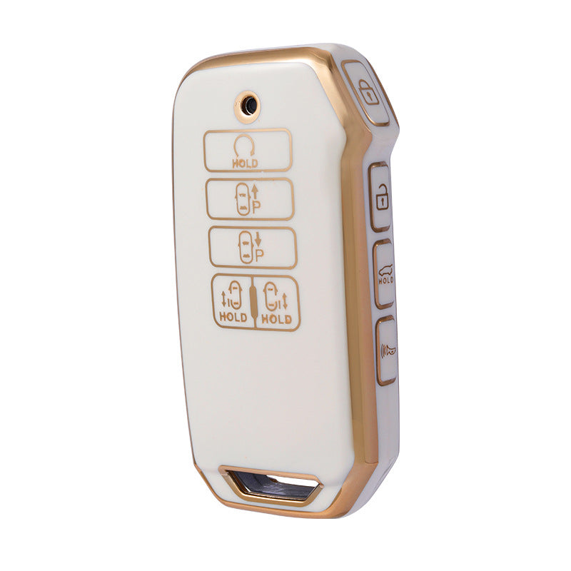 Carsine Kia Car Key Case Golden Edge White / Key case