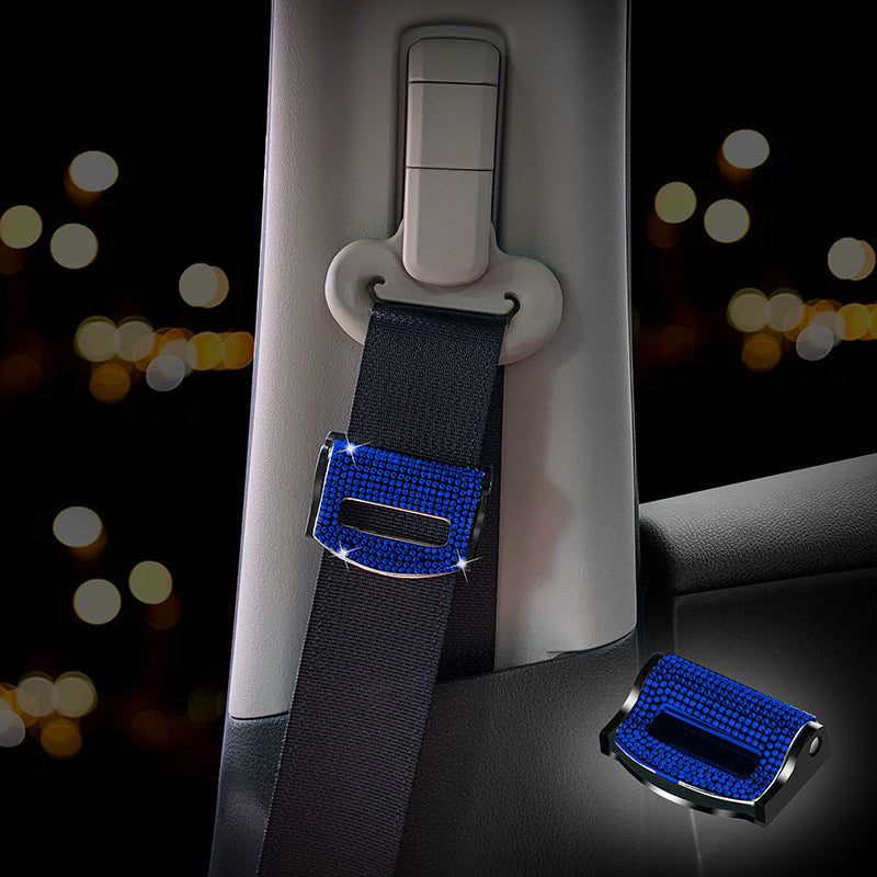 Carsine Rhinestone car seat belt adjuster Blue