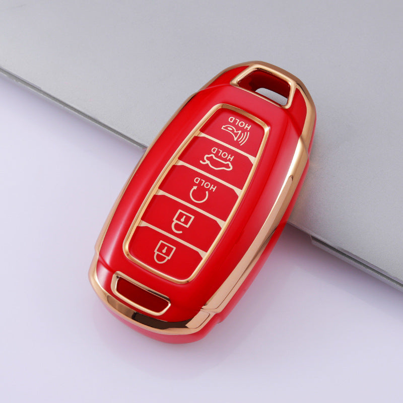 Carsine Hyundai Car Key Case Golden Edge Red / Key case